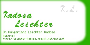 kadosa leichter business card
